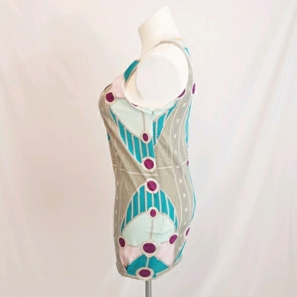 *Last Chance* Mara Hoffman Sleeveless Silk Dress Geometric Retro Large - Picture 6 of 12